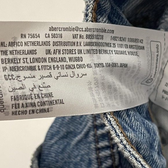 Abercrombie & Fitch Cutoff Blue Denim Shorts Womens 30 High Rise Curve Love - Picture 7 of 12